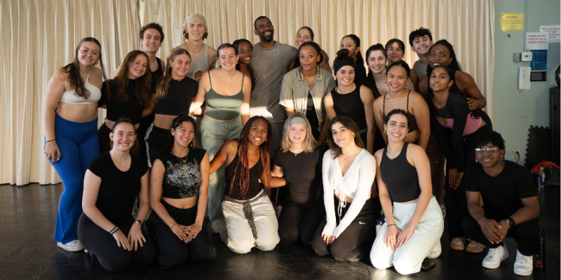 LMU dancers smiling at camera